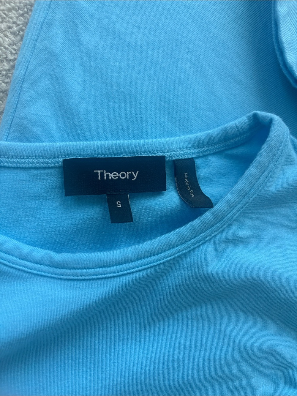 Theory Light Blue Ruched-Side Midi Dress - Picture 4 of 4